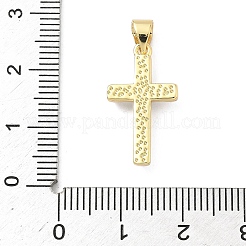 真鍮とABS製の模造真珠ビーズペンダント  クロスチャーム  16KGP本金メッキ  21x11.5x3.5mm  穴：4x3.5mm&nbsp;KK-A282-24G