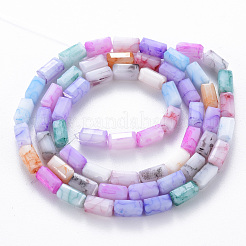 Opaque Baking Paint Crackle Glass Beads Strands&nbsp;EGLA-T008-18I