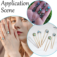 100Pcs 2 Styles Natural Abalone Shell/Paua Shell Cabochons&nbsp;SHEL-SC0001-42