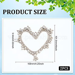 2Pcs Hollow Heart Handicraft Beading Felt Appliques&nbsp;PATC-FG0001-53