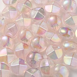 UVメッキ蓄光透明アクリルビーズ  暗闇で光る  ラウンド  ミスティローズ  21x21.5x15mm  穴：4mm&nbsp;OACR-P010-05A