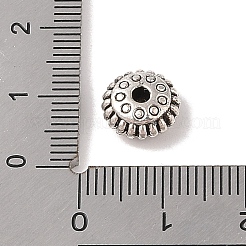 チベット風合金ビーズ  カドミウムフリー＆鉛フリー  ロンデル  アンティークシルバー  9.5x4.8mm  穴：1.4mm&nbsp;TIBE-Q090-40AS