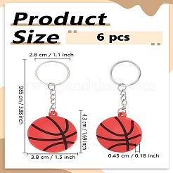 6Pcs PVC Plastic Pendant Keychain&nbsp;KEYC-LP0001-26