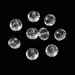 K9ガラス  模造オーストリアクリスタルビーズ  グレードAAA  多面カット  ロンデル  透明  8x5.5mm  穴：0.9~1mm&nbsp;SWAR-F068-6x8mm-01