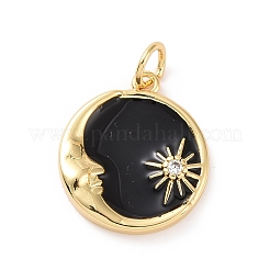 Rack Plating Brass Micro Pave Cubic Zirconia Pendants&nbsp;ZIRC-C042-18