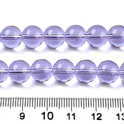 透明ガラスビーズ連売り  ラウンド  ライラック  9.5~10mm  穴：1.5mm  約40~42個/連  14.76~15.12インチ（37.5~38.4cm）&nbsp;GLAA-T032-T10mm-01