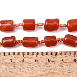 天然石赤瑪瑙ビーズ連売り  染め＆加熱  コラム  9~14x9~10mm  穴：1~1.2mm  約24~26個/連  15.67~17.64''（39.8~44.8センチメートル）&nbsp;G-F825-C01-01