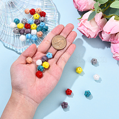 40Pcs 8 Colors Handmade Lampwork Beads&nbsp;LAMP-YW0001-86