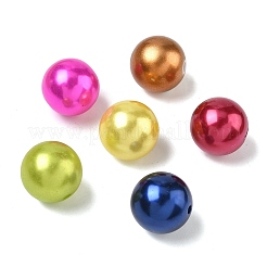 ABSプラスチックパール調ラウンドビーズ  ミックスカラー  20mm  穴：2.5mm  約120個/500g&nbsp;SACR-S074-20mm-M