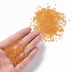 ラウンドガラスシードビーズ  透明色の虹  ラウンド  ゴールド  12/0  2mm  穴：1mm  約30000個/ポンド&nbsp;SEED-A007-2mm-169