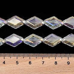 電気メッキガラスビーズセット  菱形  ABカラー  クリアAB  15x10x5mm  穴：1mm  約43個/連  25.39''（64.5センチメートル）&nbsp;EGLA-B010-01A-AB01