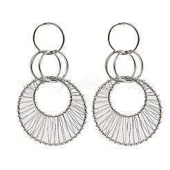 Alloy & Iron Dangle Stud Earrings&nbsp;LS-EJEW-M075-06P