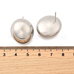 真鍮製スタンドピアス  オーバル  プラチナ  22.5x20.5mm&nbsp;EJEW-S270-06P