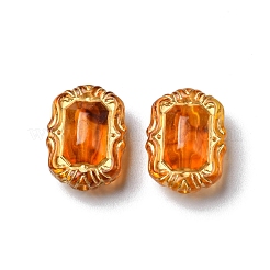 模造琥珀透明アクリルビーズ  チョコレート  ライン入り  長方形  18x13.5x9mm  穴：1.8mm  約20個/袋&nbsp;MACR-D071-02H