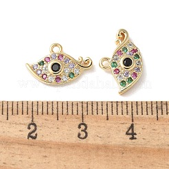 Brass Micro Pave Clear Cubic Zirconia Pendants&nbsp;KK-Q031-47G-03