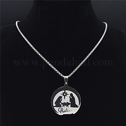 201 Stainless Steel Christmas Believe Prayer Pendant Necklaces for Men Women&nbsp;FS-WG16883-01