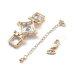 Brass & Cubic Zirconia & Glass Watch Band Clasps&nbsp;KK-G523-03G-01