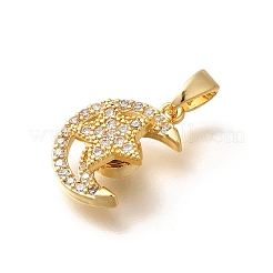 Brass Micro Pave Cubic Zirconia Pendents&nbsp;KK-R212-04G-01