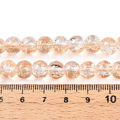 透明クラックルガラスビーズ連売り  ラウンド  ナバホホワイト  7~7.5x8.2mm  穴：1.4mm  約102~108個/連  28.90~30.63''（73.4~77.8センチメートル）&nbsp;GLAA-T025-8mm-02I