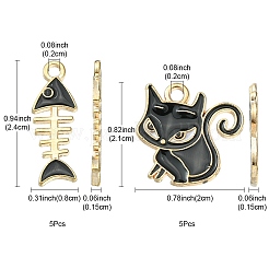 10Pcs 2 Styles Alloy Enamel Pendants&nbsp;ENAM-YW0003-15