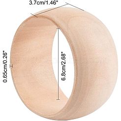 未完成の木のバングル  diyウッドクラフト  バリーウッド  内径：2-1/2~2-3/4インチ（6.4~7cm）&nbsp;BJEW-WH0009-03