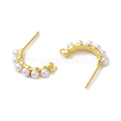 Rack Plating Brass Studs Earrings Findings&nbsp;EJEW-R162-32G