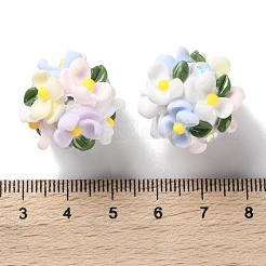 光るポリマー粘土のラインストーンの花のボールビーズ  アクリルの花と  ビーズペンやジュエリーキーホルダー作りに  カラフル  20~23mm  穴：2~3mm&nbsp;CLAY-U002-01G