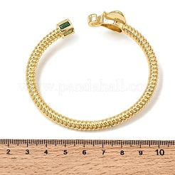 Brass Pave Cubic Zirconia Elephant Open Cuff Bangles for Women&nbsp;CU-CBAE7DF-50G