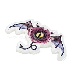 ハロウィンスタイルのプリントアクリルパーツ  バット  28x44.5x2.5mm  穴：2mm&nbsp;OACR-M007-02C