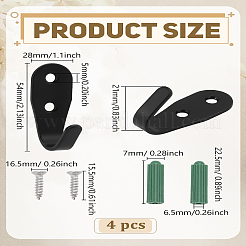 Iron Wall Mounted Coat Hook Hangers&nbsp;AJEW-WH0348-684