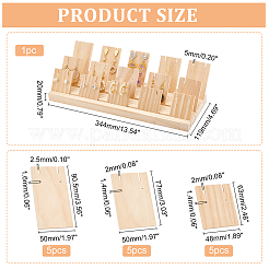 3 Rows Bamboo Earring Display Stands&nbsp;EDIS-WH0021-02