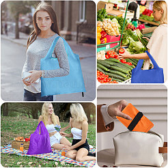 12Pcs 12 Colors Folding Oxford Cloth Supermarket Shopping Tote Bags&nbsp;ABAG-GL0001-05