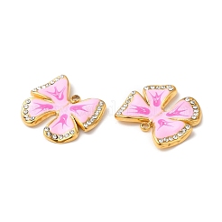 Real 18K Gold Plated 304 Stainless Steel Rhinestone Pendants&nbsp;STAS-A084-28G-02