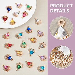 80Pcs 8 Colors Zinc Alloy with Cubic Zirconia Pendants&nbsp;FIND-UN0016-09