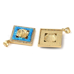 Rack Plating Brass Micro Pave Cubic Zirconia Pendants&nbsp;KK-P268-11D-G