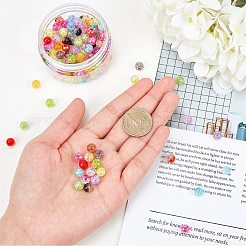 クリアクラックアクリルビーズ  ラウンド  ミックスカラー  8mm  穴：2~2.5mm  180個/箱&nbsp;CACR-NB0001-03