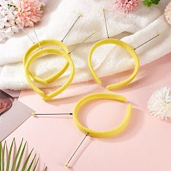 布製とプラスチック製のヘアバンド  女性の女の子のためのヘアアクセサリー  きいろ  210x120x14mm  内径：105mm&nbsp;OHAR-TAC0020-01C