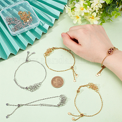 8Pcs 2 Style Adjustable 304 Stainless Steel Slider Bracelet Making&nbsp;AJEW-PH0011-83