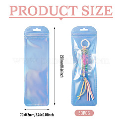 PPプラスチック製腕時計バンド収納用再封可能袋 50個  長方形  ライトブルー  22x7x0.02cm&nbsp;ABAG-TADJ0003-01D