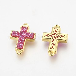 Electroplate Druzy Resin Links connectors&nbsp;RESI-F014-B01