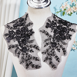 3D Flower Polyester Embroidery Sew on Appliques&nbsp;DIY-WH20010-35B-01