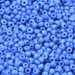 8/0 ガラスシードビーズ  不透明な色の種  ラウンド  コーンフラワーブルー  サイズ：直径約3mm  穴：1mm  約2222個/100g&nbsp;X1-SEED-A010-3mm-43B