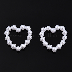 Rainbow ABS Plastic Imitation Pearl Linking Rings&nbsp;OACR-T015-04-14