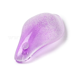 ガラスチャーム  ローゼルの葉のチャーム  ミディアム蘭  22.5x11x7mm  穴：1mm&nbsp;GLAA-A011-04A