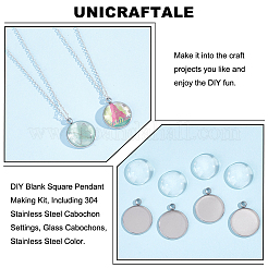 62Pcs DIY Half Round Pendant Making Kits&nbsp;STAS-UN0021-32P