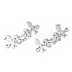 変色しにくい201ステンレススチールリンクコネクター  レーザー切断  家族  ステンレス鋼色  11x26x1mm  穴：1.5mm&nbsp;STAS-R104-004P