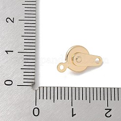 真鍮製スナップクラスプ  カドミウムフリー＆ニッケルフリー＆鉛フリー  18KGP本金メッキ  14x8x4mm  穴：1.2mm&nbsp;KK-U052-25G
