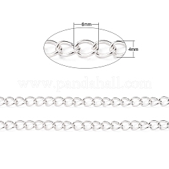 アイアン製ツイストチェーンカーブチェーン  溶接されていない  銀色のメッキ  6x4mm&nbsp;CH007-S