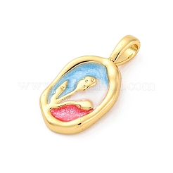 Brass Enamel Pendants&nbsp;KK-Z084-15G-01