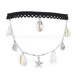 304 Stainless Steel Starfish & Shell & Turtle Tassel Thigh Leg Chains&nbsp;AJEW-AN00655